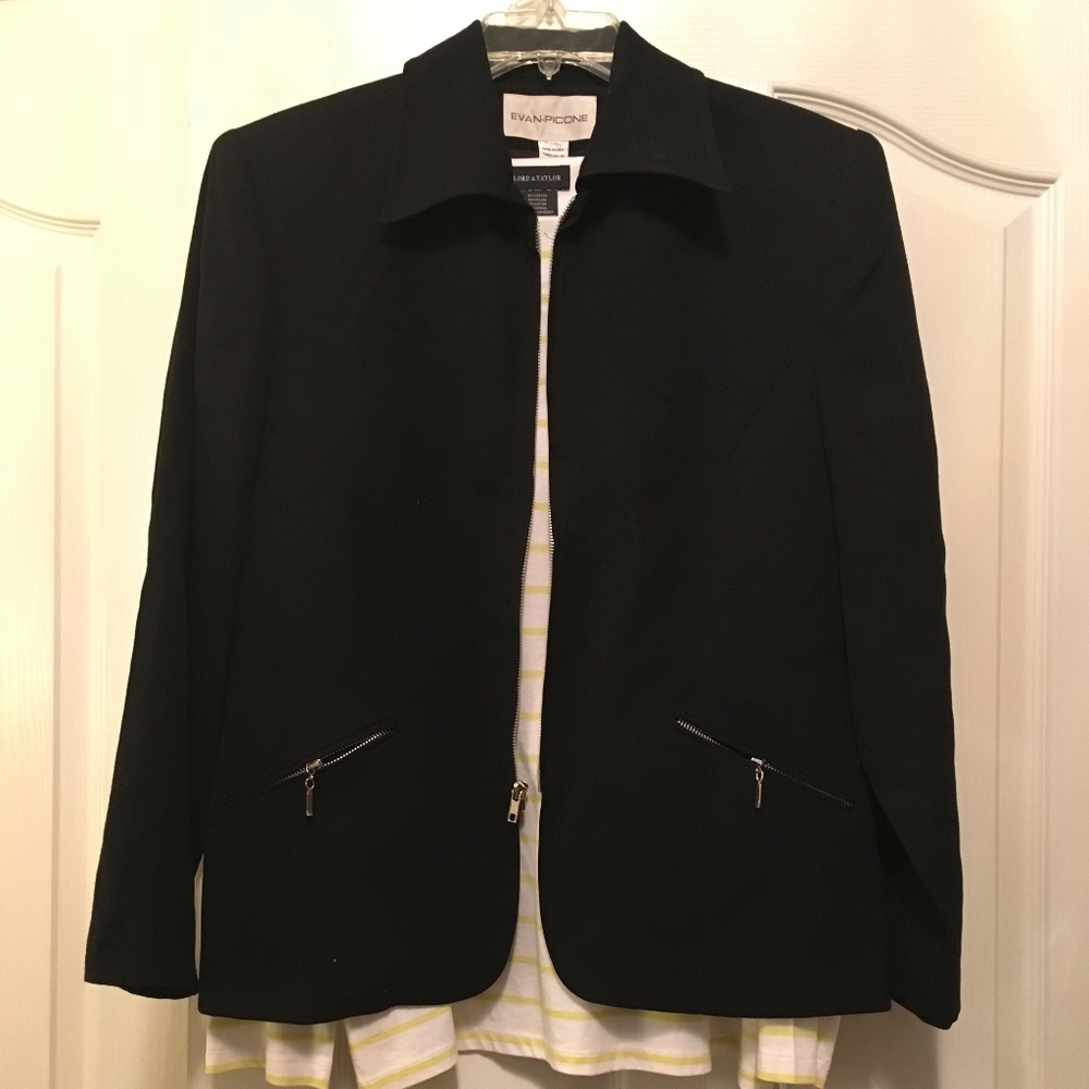 Evan Picone zipper long sleeve blazer